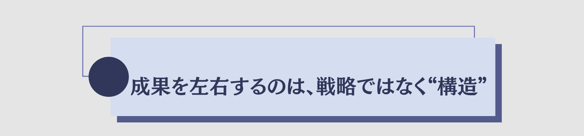 成果を左右するのは、戦略ではなく“構造”